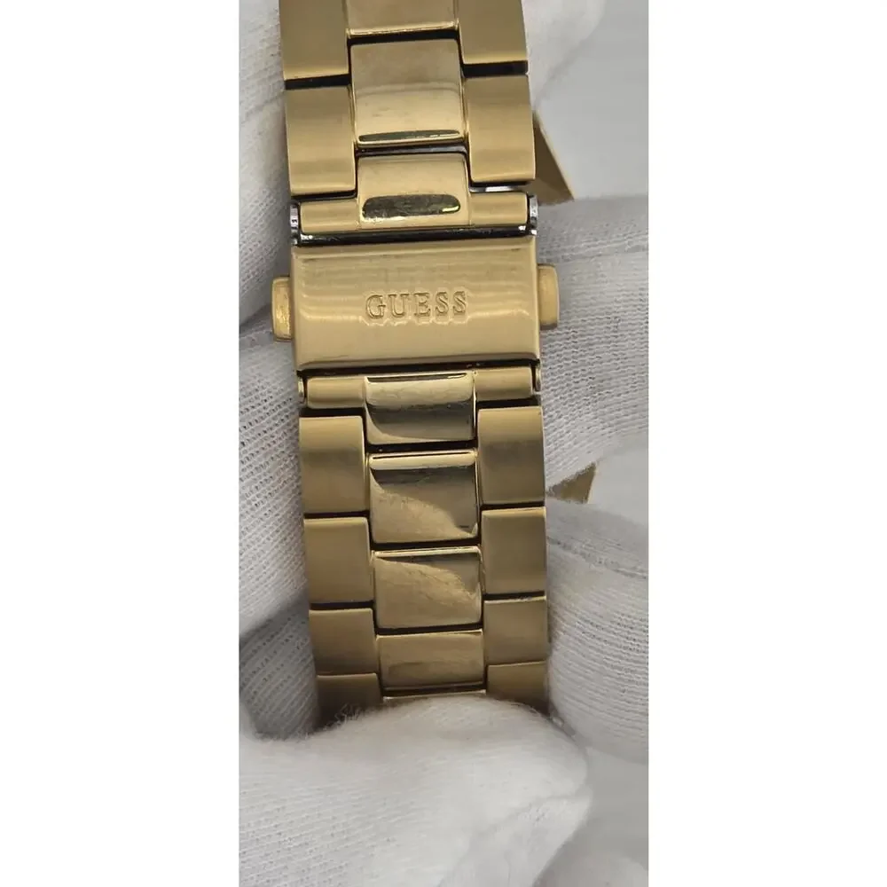 Mens Guess Steel W0231L2 Multifunction New Batteries Very Nice Day Date Runs